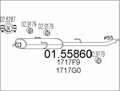 01.55860 MTS Средний глушитель выхлопных газов