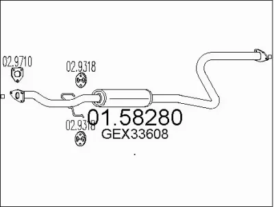01.58280 MTS Средний глушитель выхлопных газов