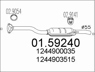 01.59240 MTS Средний глушитель выхлопных газов