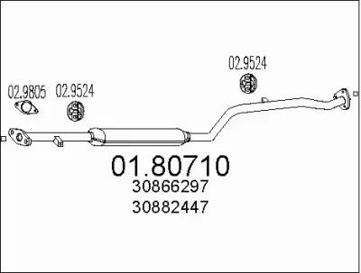 01.80710 MTS Средний глушитель выхлопных газов
