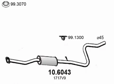 10.6043 ASSO Средний глушитель выхлопных газов