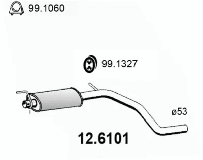 12.6101 ASSO Средний глушитель выхлопных газов