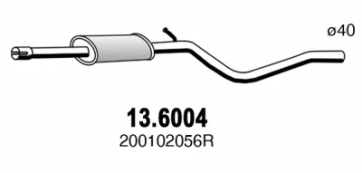 13.6004 ASSO Средний глушитель выхлопных газов