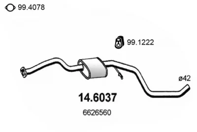 14.6037 ASSO Средний глушитель выхлопных газов
