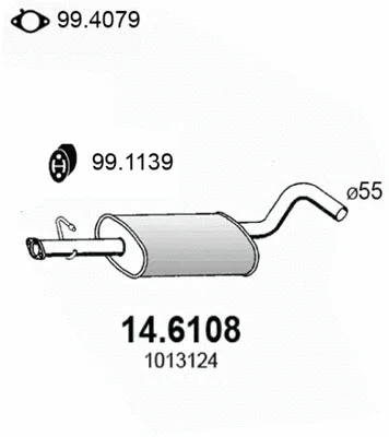 14.6108 ASSO Средний глушитель выхлопных газов