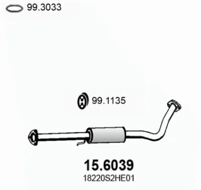 15.6039 ASSO Средний глушитель выхлопных газов
