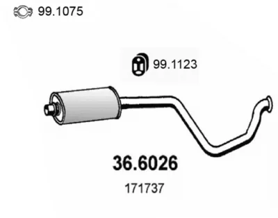 36.6026 ASSO Средний глушитель выхлопных газов