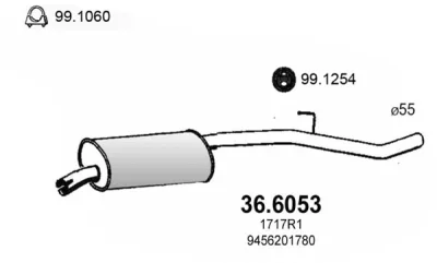 36.6053 ASSO Средний глушитель выхлопных газов