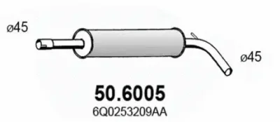 Средний глушитель выхлопных газов ASSO 50.6005