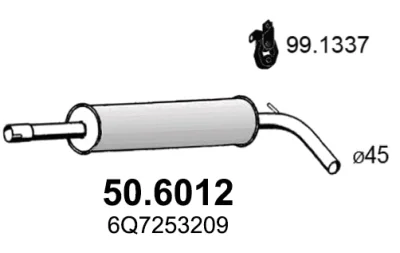 50.6012 ASSO Средний глушитель выхлопных газов