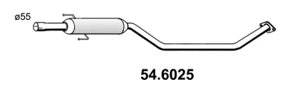 54.6025 ASSO Средний глушитель выхлопных газов
