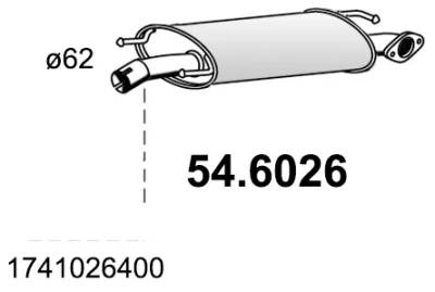54.6026 ASSO Средний глушитель выхлопных газов