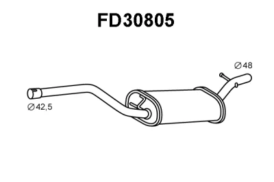 FD30805 VENEPORTE Средний глушитель выхлопных газов