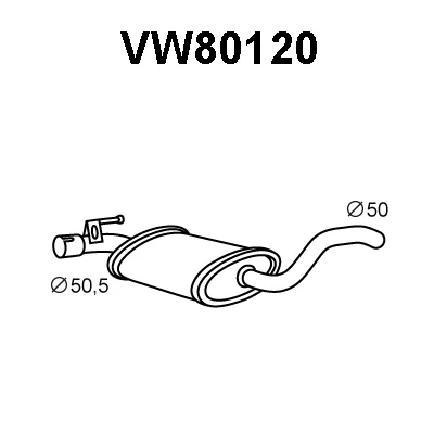 VW80120 VENEPORTE Средний глушитель выхлопных газов