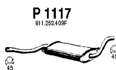 P1117 FENNO Средний глушитель выхлопных газов