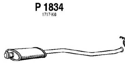 P1834 FENNO Средний глушитель выхлопных газов