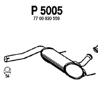 P5005 FENNO Средний глушитель выхлопных газов
