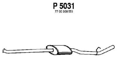 P5031 FENNO Средний глушитель выхлопных газов