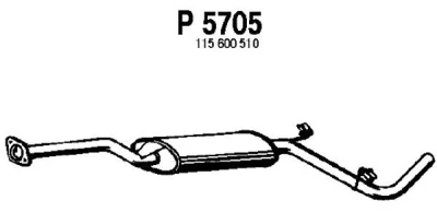 P5705 FENNO Средний глушитель выхлопных газов
