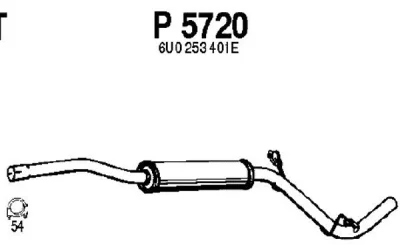 P5720 FENNO Средний глушитель выхлопных газов
