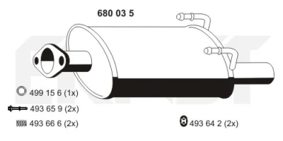 680035 ERNST Глушитель выхлопных газов конечный