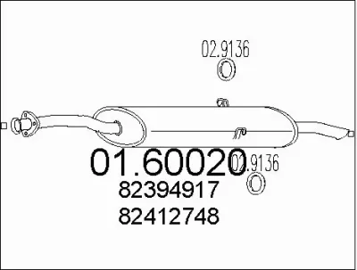 01.60020 MTS Глушитель выхлопных газов конечный