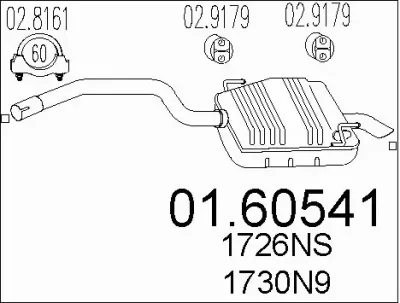 01.60541 MTS Глушитель выхлопных газов конечный