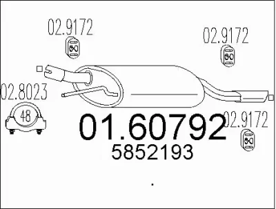 01.60792 MTS Глушитель выхлопных газов конечный