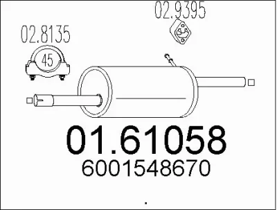 01.61058 MTS Глушитель выхлопных газов конечный