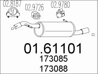01.61101 MTS Глушитель выхлопных газов конечный