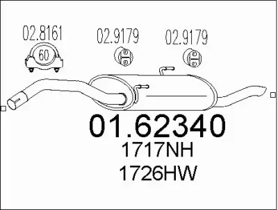 01.62340 MTS Глушитель выхлопных газов конечный
