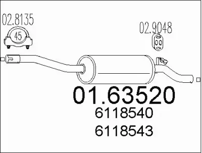 01.63520 MTS Глушитель выхлопных газов конечный