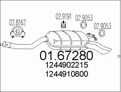 01.67280 MTS Глушитель выхлопных газов конечный