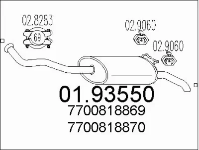 01.93550 MTS Глушитель выхлопных газов конечный