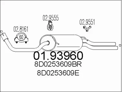 Глушитель выхлопных газов конечный MTS 01.93960