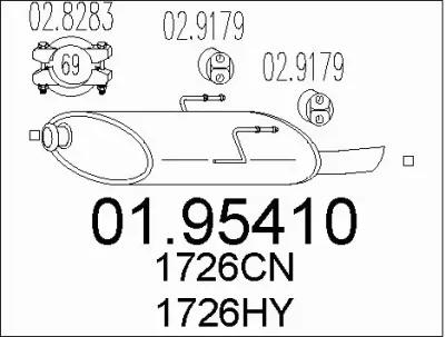 01.95410 MTS Глушитель выхлопных газов конечный