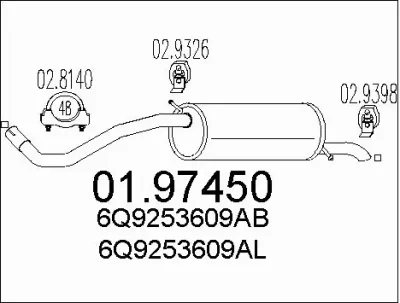 Глушитель выхлопных газов конечный MTS 01.97450