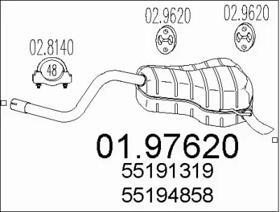 01.97620 MTS Глушитель выхлопных газов конечный