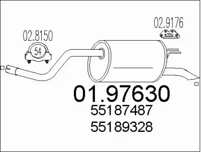 01.97630 MTS Глушитель выхлопных газов конечный