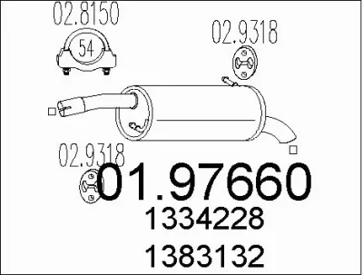 01.97660 MTS Глушитель выхлопных газов конечный