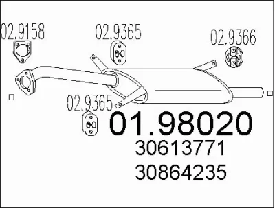 01.98020 MTS Глушитель выхлопных газов конечный