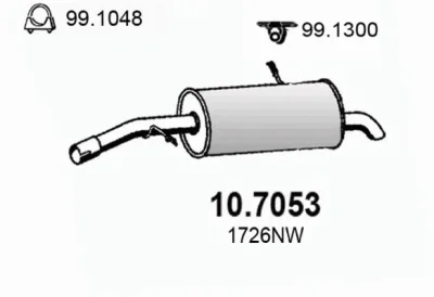 Глушитель выхлопных газов конечный ASSO 10.7053