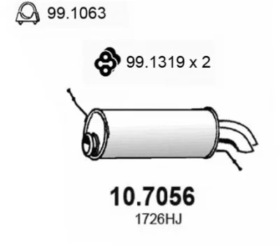 10.7056 ASSO Глушитель выхлопных газов конечный