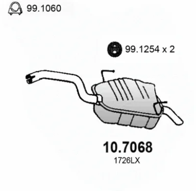 10.7068 ASSO Глушитель выхлопных газов конечный