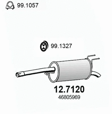 12.7120 ASSO Глушитель выхлопных газов конечный