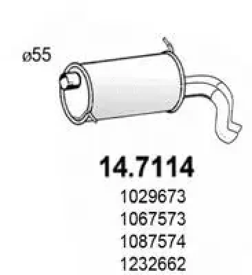 Глушитель выхлопных газов конечный ASSO 14.7114