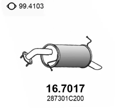16.7017 ASSO Глушитель выхлопных газов конечный