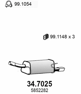 34.7025 ASSO Глушитель выхлопных газов конечный