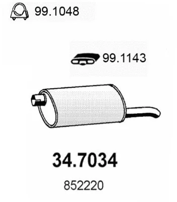 34.7034 ASSO Глушитель выхлопных газов конечный