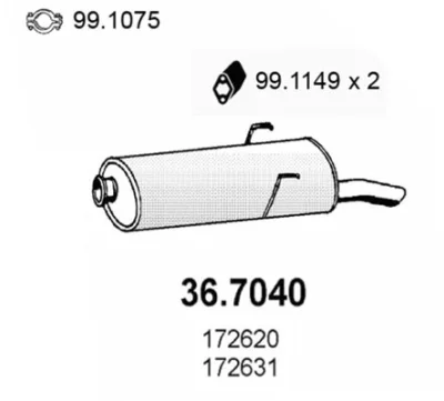 36.7040 ASSO Глушитель выхлопных газов конечный